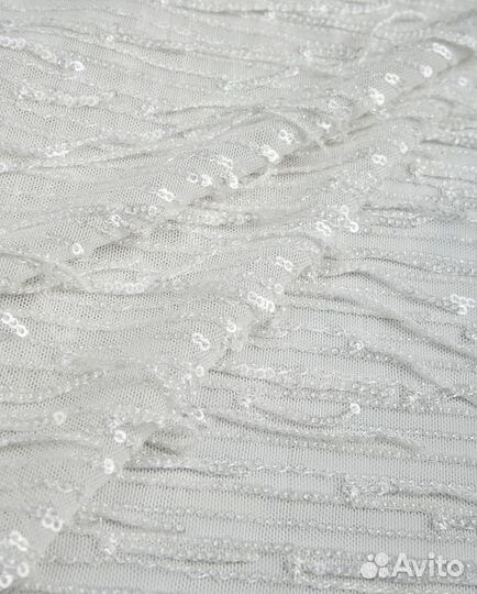 Ткань вышивка на сетке пайетки