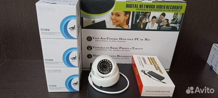 Комплект камер видеонаблюдения 8шт