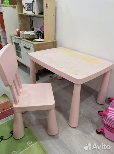 Стол + стул детский IKEA б/у