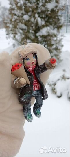 Ватная авторская игрушка на елку