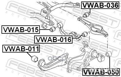 Сайлентблок задней цапфы Audi Q3 19 vwab050