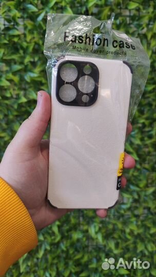 Чехол на iPhone 13 силиконовый + кожа