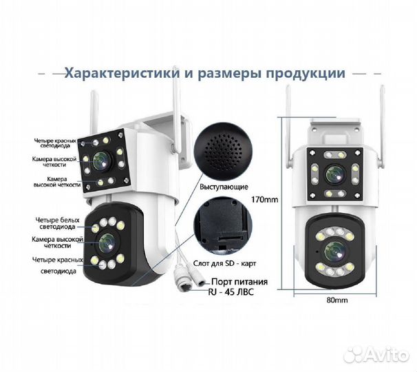 Уличная Wifi камера видеонаблюдения двойная