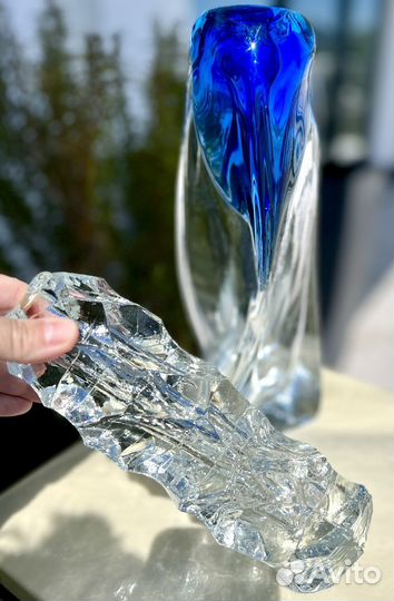 Ваза цветной хрусталь Германия Винтаж