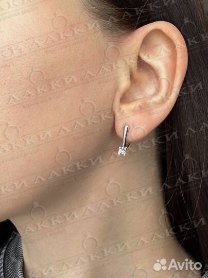 Золотые серьги с бриллиантами 585 / 2.54 гр