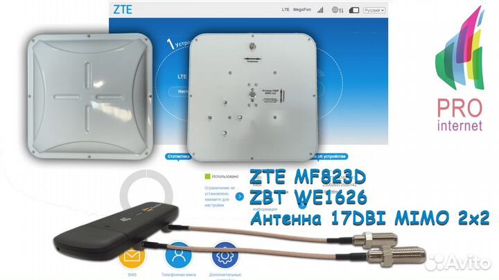 Роутер ZBT ZTE MF823D 17DBI mimo 2х2