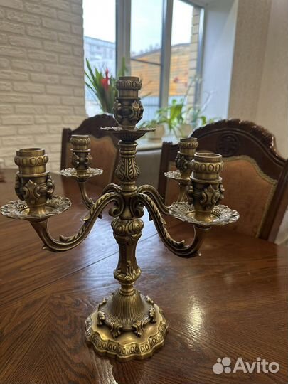Канделябр на 5 свечей латунь винтаж
