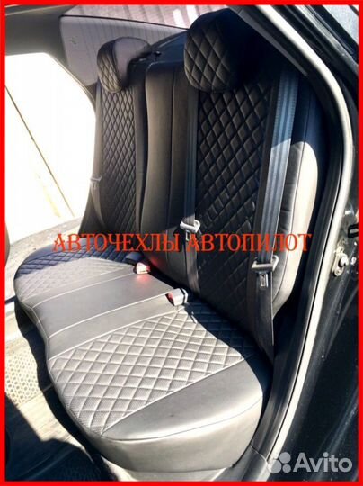 Чехлы Автопилот Kia Ceed 1 из экокожи чёрные Ромб