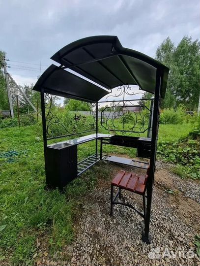 Мангал с печью под казан