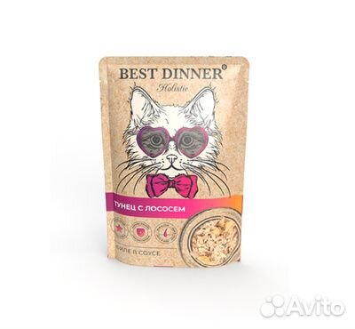 Best Dinner Паучи для кошек Тунец с лососем в соус