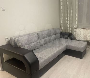 Угловой диван Манчестер серый с подсветкой