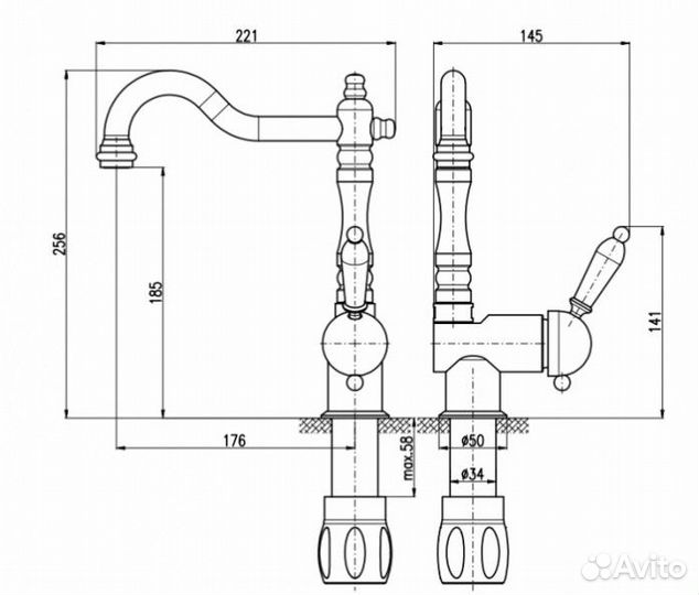 Смеситель для раковины Rav Slezak Labe L508.5/8cmatz