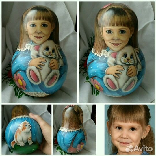 Портретная матрешка,роспись мебели