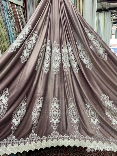 Шторы бархат велюр с вышивкой