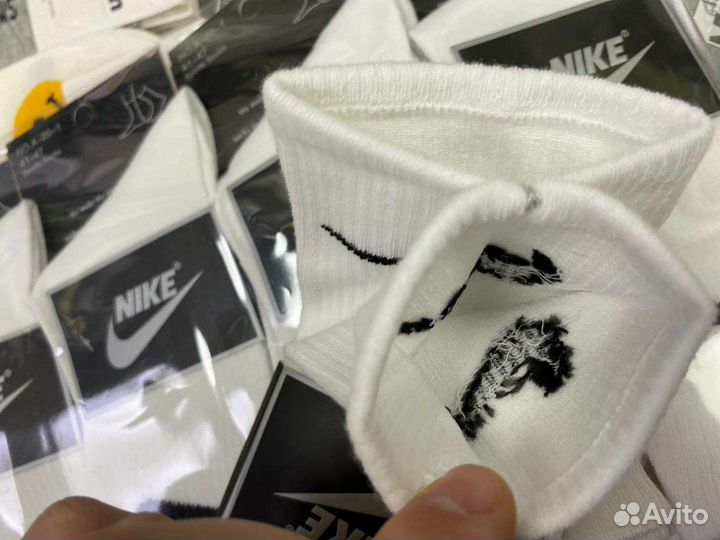 Носки nike высокие длинные белые