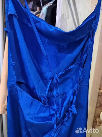 Вечернее платье комбинация синее 44 46 m l