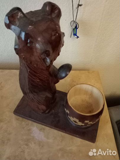 Резной медведь из дерева СССР
