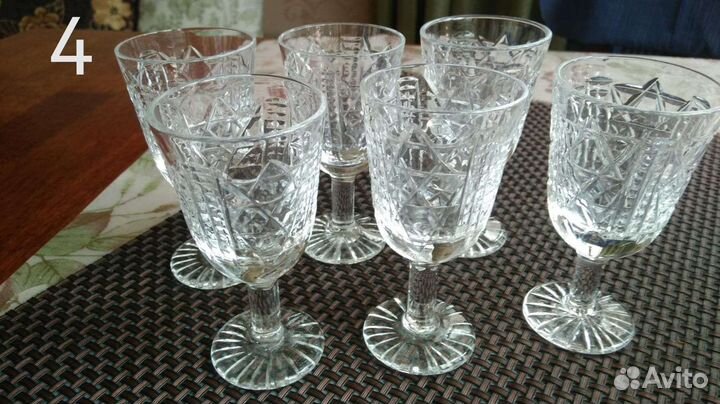 Хрустальные фужеры, бокалы, рюмки СССР