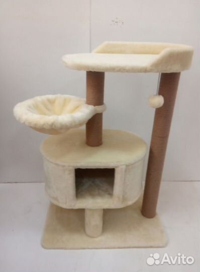 Когтеточка домик с гамаком и игрушкой