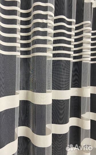 Штора тюль сетка, цвет молочный