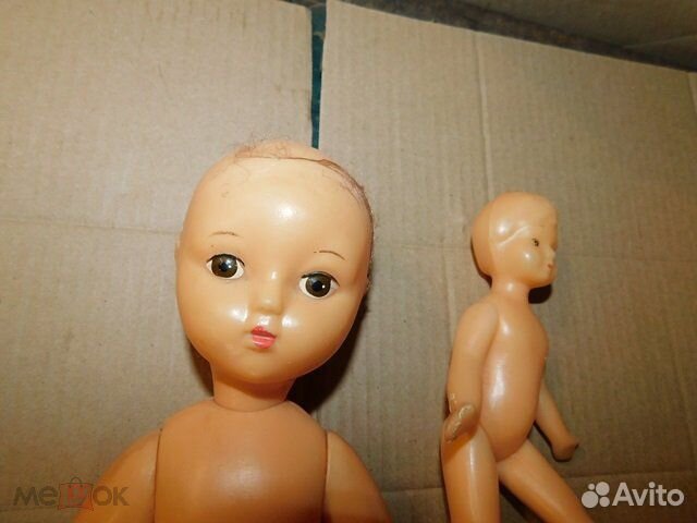 2 старинные.пластиковые куклы большая и малая СССР