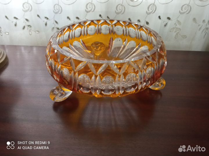 Ваза хрустальная ссср, с серебром