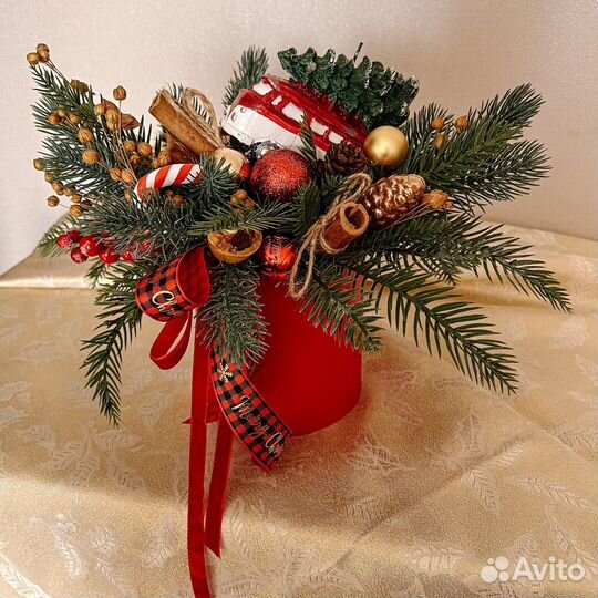 Новогодняя композиция со свечой