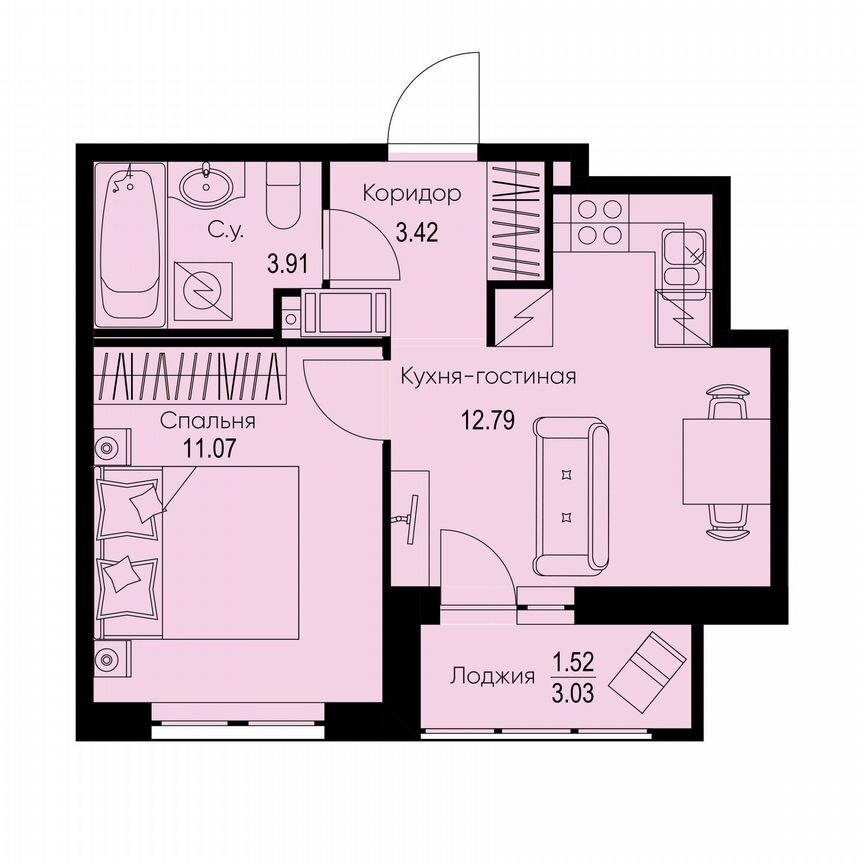 1-к. квартира, 32,7 м², 2/9 эт.