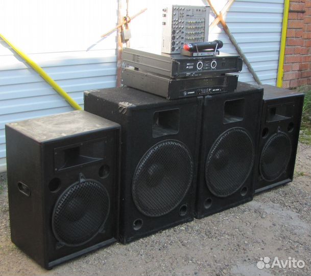 Колонки FA 2000W 4шт Pro Усилители Микшер Микрофон