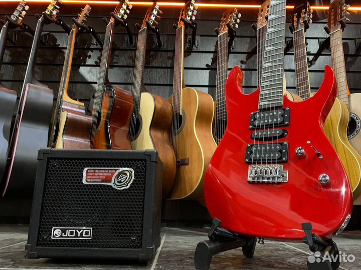 Электрогитара HSH + Комбик с Эффектами 15Вт