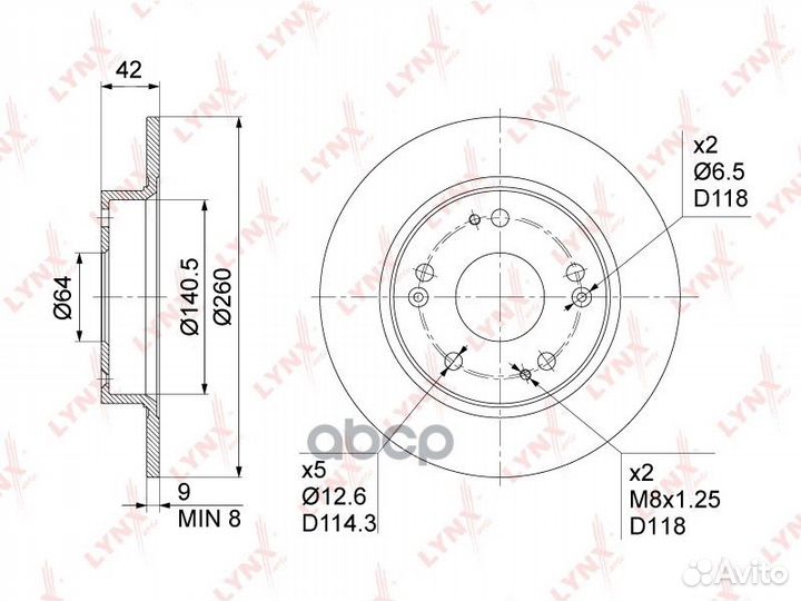 Диск тормозной зад BN1029 lynxauto
