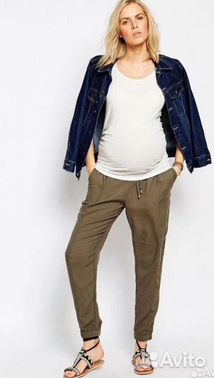 Брюки-джогеры, тканевые, легкие, для беременных