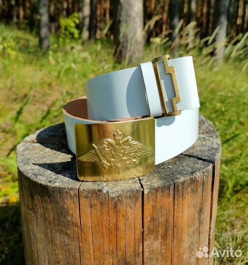Ремень белый кожзам