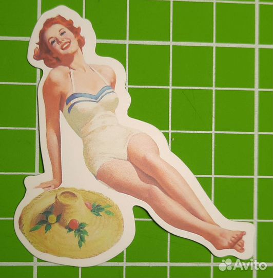 Стикеры, Наклейки, ретро девочки