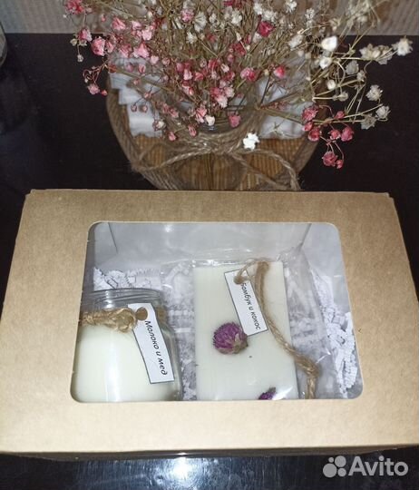 Подарочный набор аромасвеча + саше
