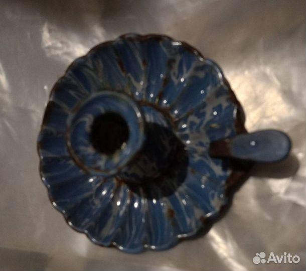 Эмалированный подсвечник винтаж