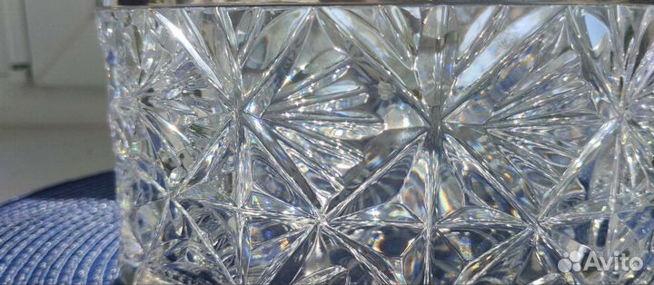 Хрустальная салатница СССР с ободком