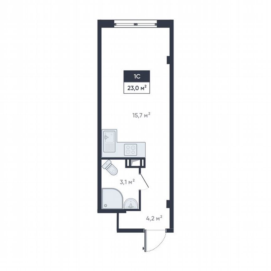 Квартира-студия, 23 м², 4/18 эт.