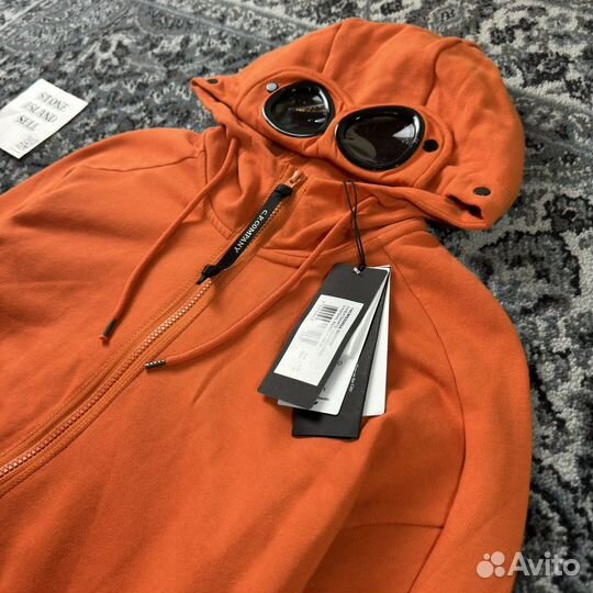 Зип Худи Cp Company Goggle Orange