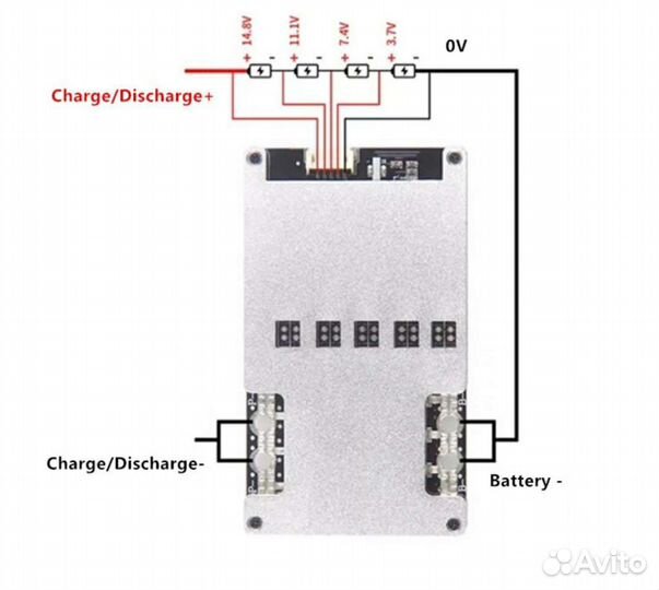 Бмс bms 12v 4s lifepo4 (3.2v) 200a для аккумулятор