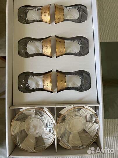 Набор для чая хрусталь ручной работы