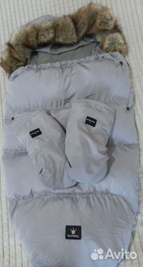 Зимний конверт в коляску от 0 до 6 месяцев