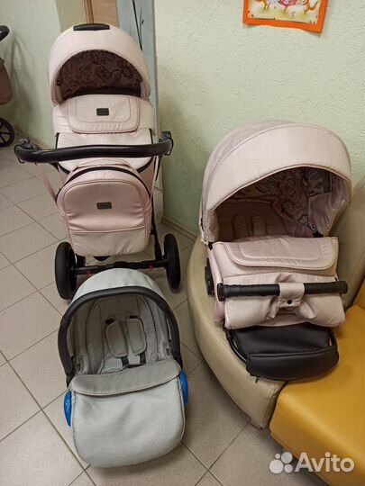 Перламутровая коляска Indigo Porto 3 в 1. Эксклюзи