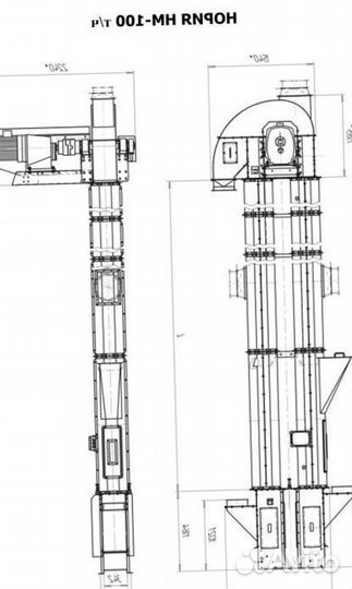 Элеватор зерновой Нория 20 т/ч