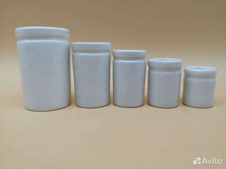 Фарфоровые аптекрские банки 5шт mau