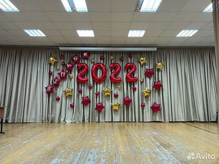 Шары и цветы на выпускной