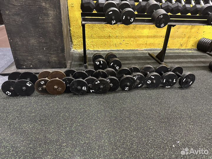 Гантели от 3кг до 43кг не разборные