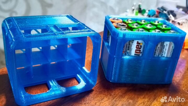 Контейнер, бокс для батареек аа, ааа, Крона