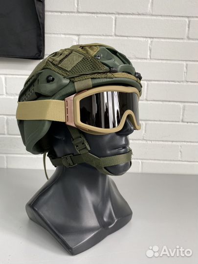 Баллистический шлем с ушами + Чехол и очки