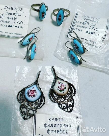 Новые комплекты украшений финифть/мельхиор